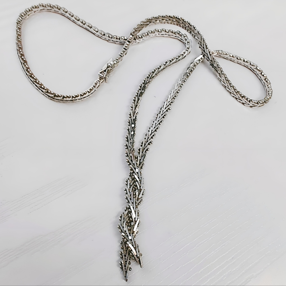 Vintage MEXICO Sterling Silver Braided Riccio Necklace 17" - Picture 4 of 14